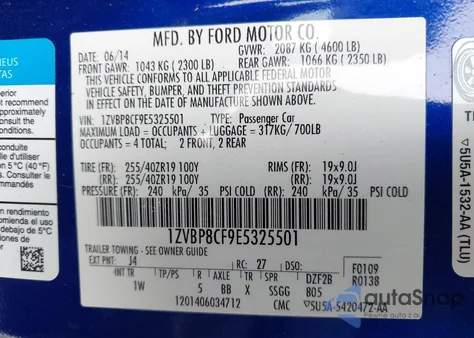 2014 Ford Mustang Gt from USA, damaged, VIN 1ZVBP8CF9E5325501